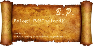 Balogi Pénelopé névjegykártya